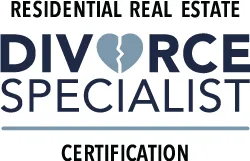 A logo for an individual who is certified by the divorce specialist.